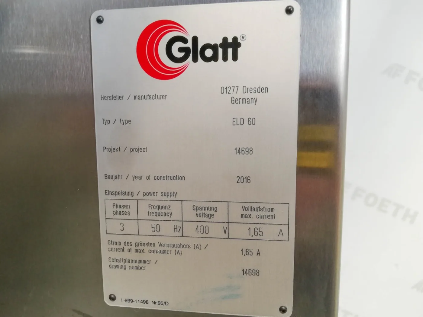 Glatt ELD-60 - Lifting/tilting machine - 7