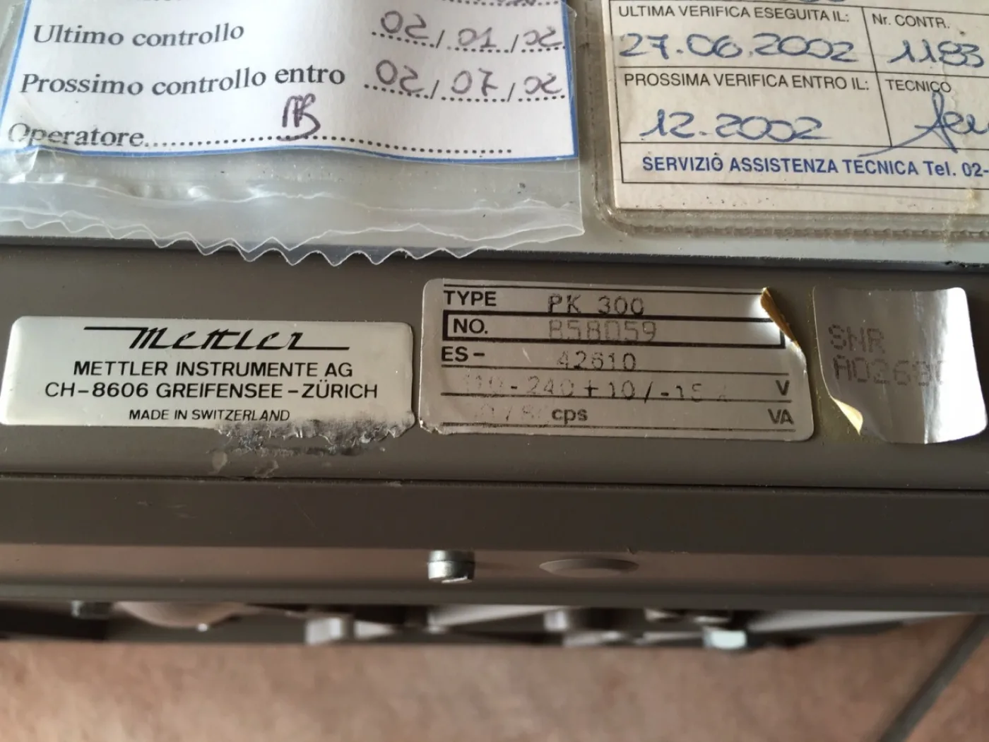 BILANCIA DA BANCO METTLER – MOD. PK300 - 2