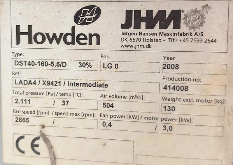 Ventilador Howden de 3 kw