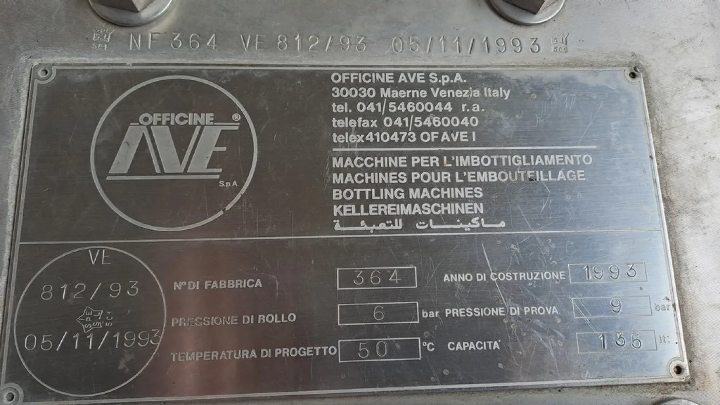 ISOBARIC FILLING MACHINE, OFFICINE AVE FIRM, 24 VALVES, SECOND HAND MACHINE - 7