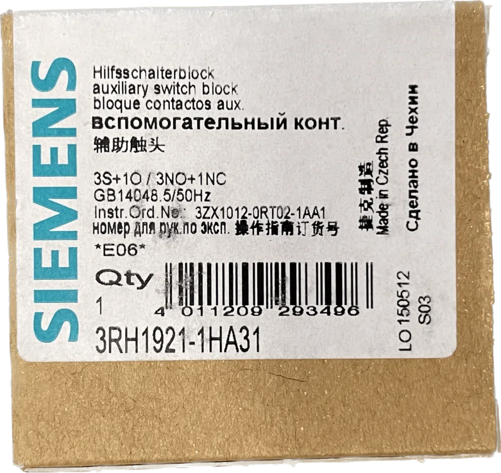 Siemens Hilfsschalterblock 3RH1921-1HA31