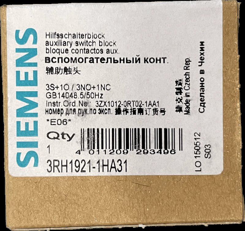 Siemens Hilfsschalterblock 3RH1921-1HA31