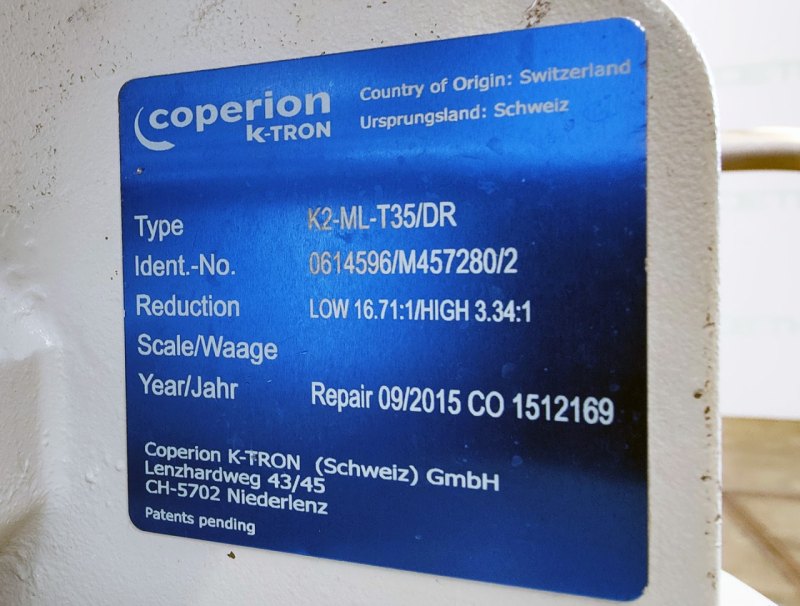K-tron K2-ML-T35 loss-in-weight feeders - Metering screw