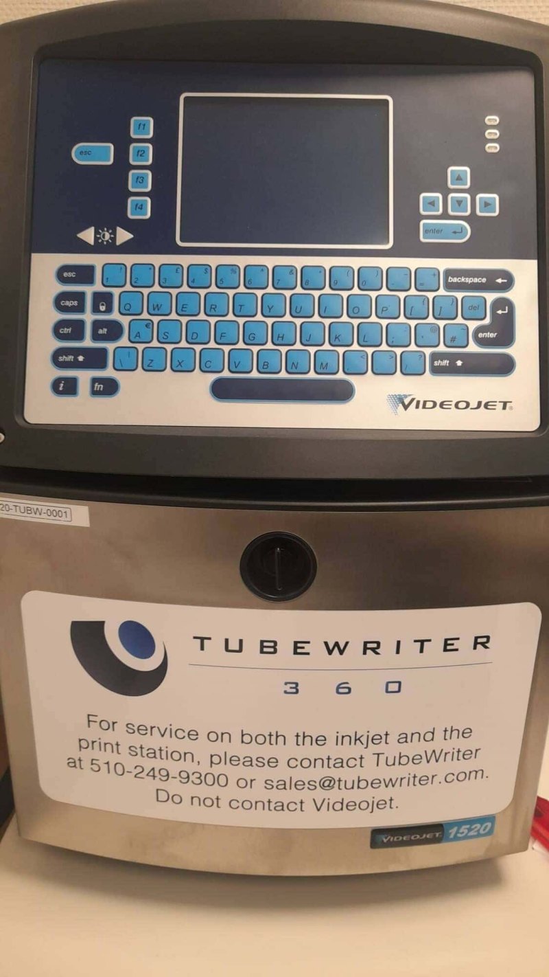 Tubewriter 360 Laboratory Labeling System With Videojet 1520 Industrial Printer