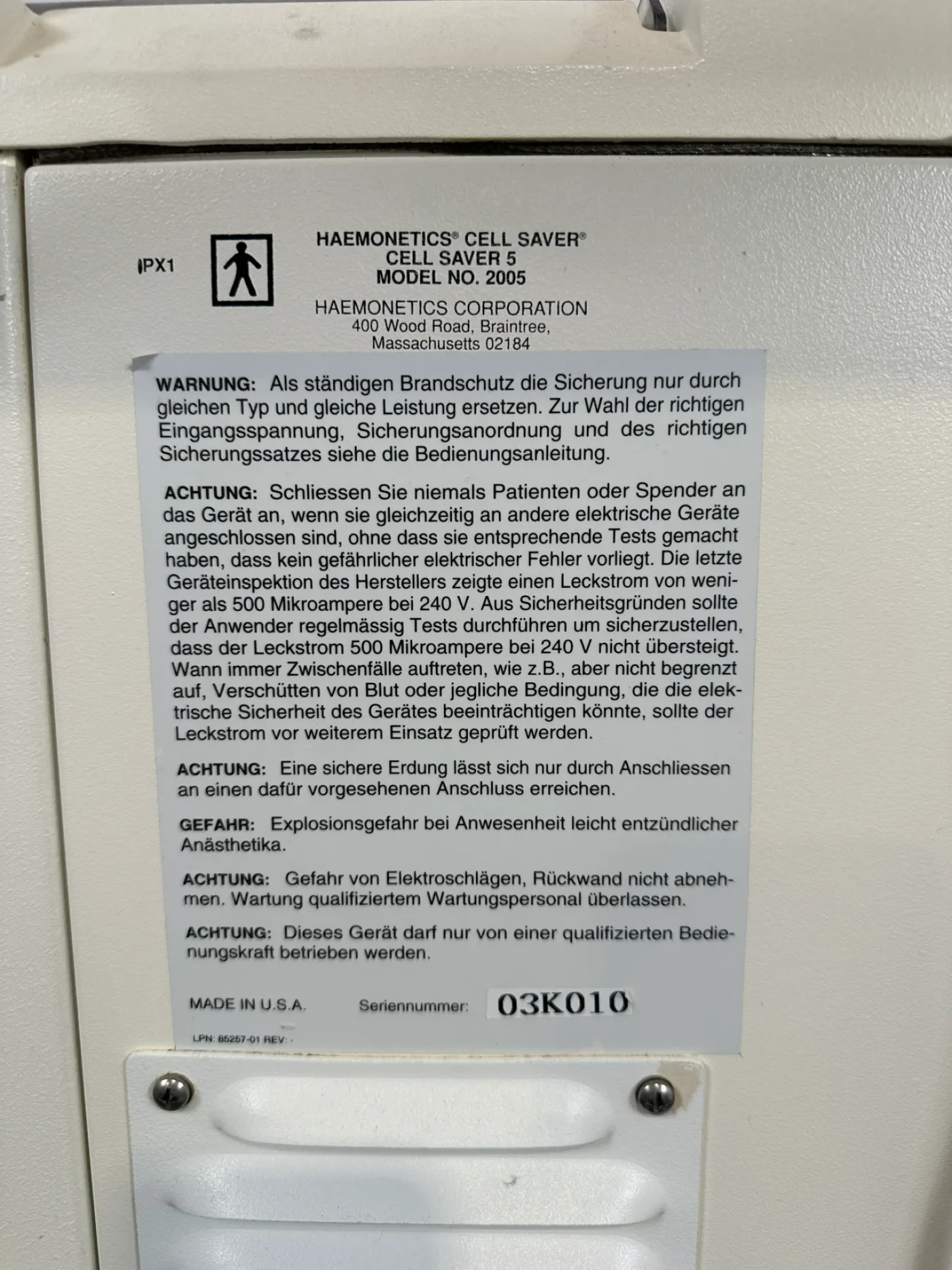 Heamonetics Cell Saver 5 Autotransfusionsgerät - 8