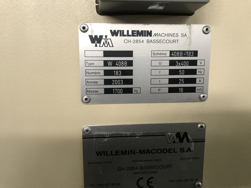 CENTRE D’USINAGE WILLEMIN-MACODEL W-408 B