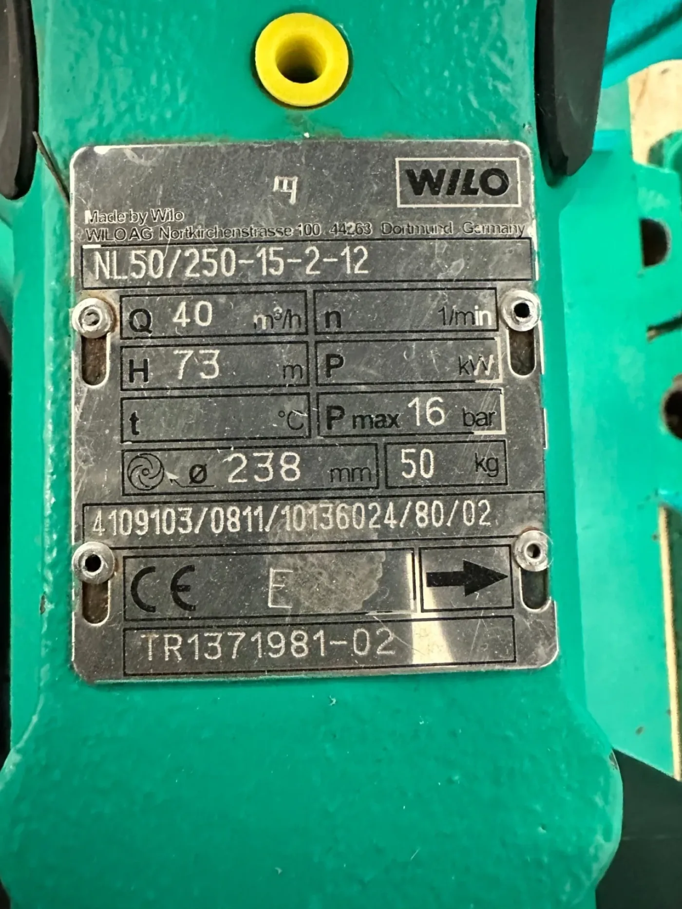 WILO Einstufige Niederdruck-Kreiselpumpe NL50/250-15-2-12 - 3