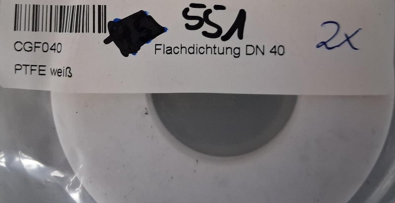 SSA Flachdichtung CGFD40 DN 40 besteht aus hochwertigem, weißem PTFE