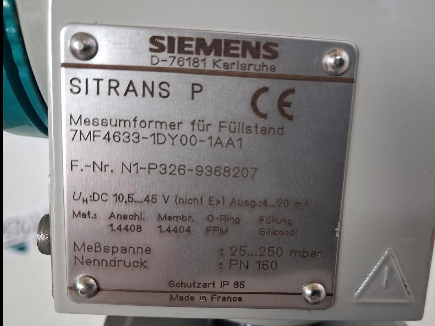 Siemens SITRANS P 7MF4633-1DY00-1AA1 Füllstandmessumformer - 4