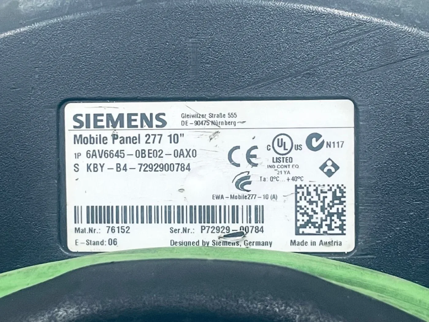 Siemens Mobile Panel 277 10" 6AV6645-0BE02-0AX0 - 4