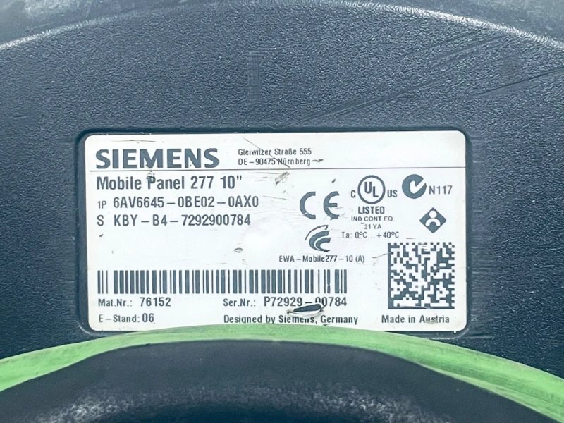 Siemens Mobile Panel 277 10" 6AV6645-0BE02-0AX0