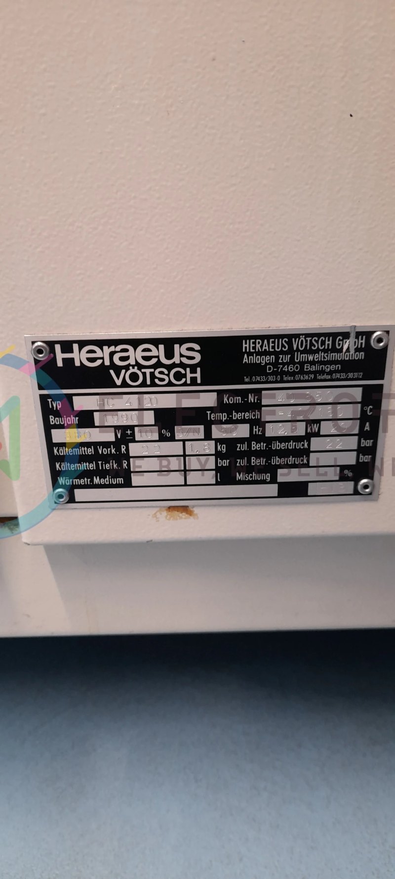 HERAEUS HC4120 climate chamber, vintage 1990