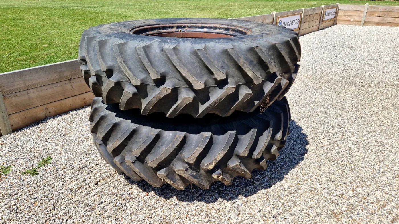 Pair of 480/80R38 Stocks dual wheels with nearly new Titan tyres - 1