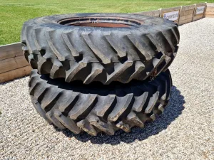 Pair of 480/80R38 Stocks dual wheels with nearly new Titan tyres
