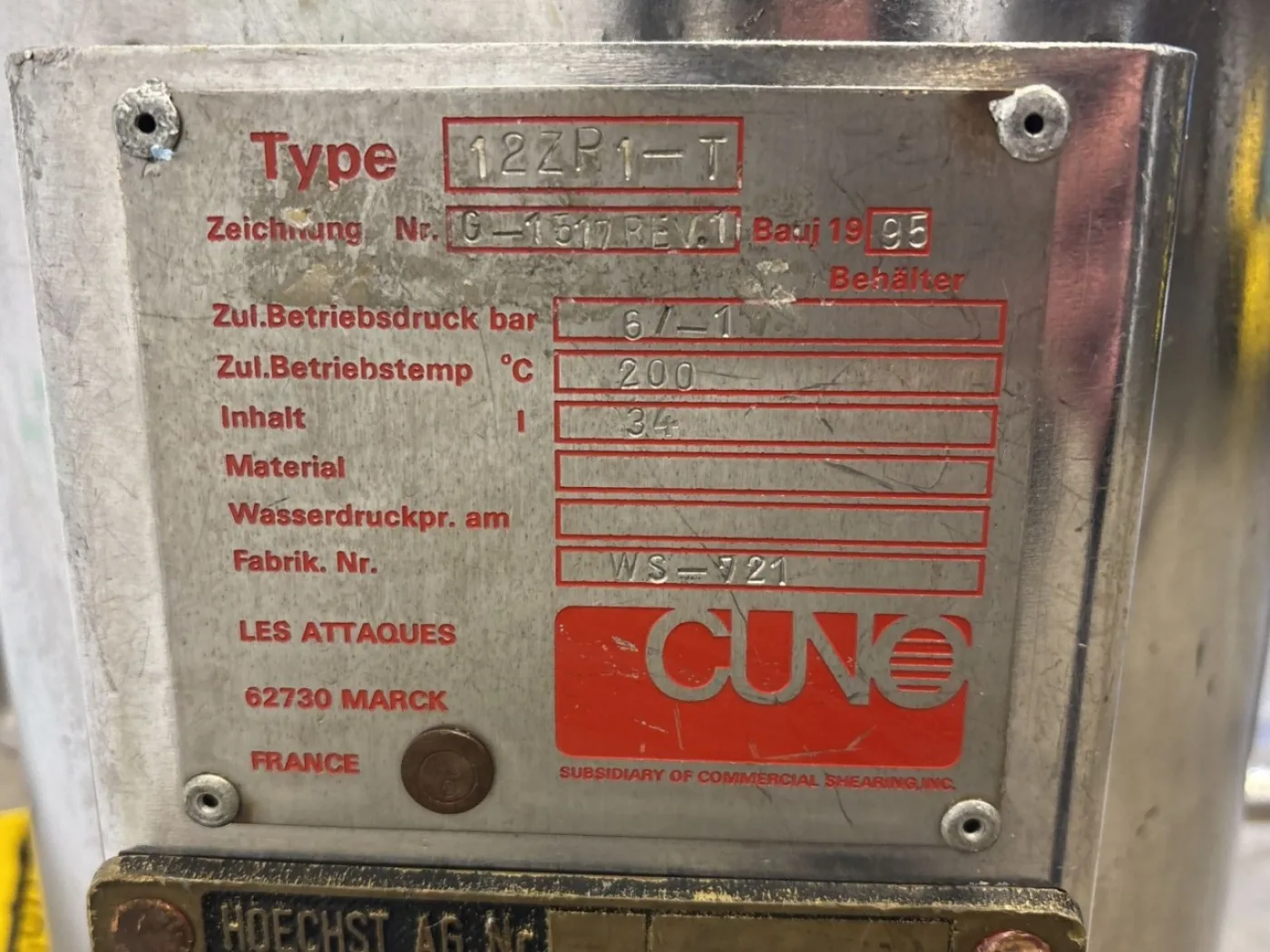 Cuno 12ZP-1-T — 0,44 m² - Candle filter - 2