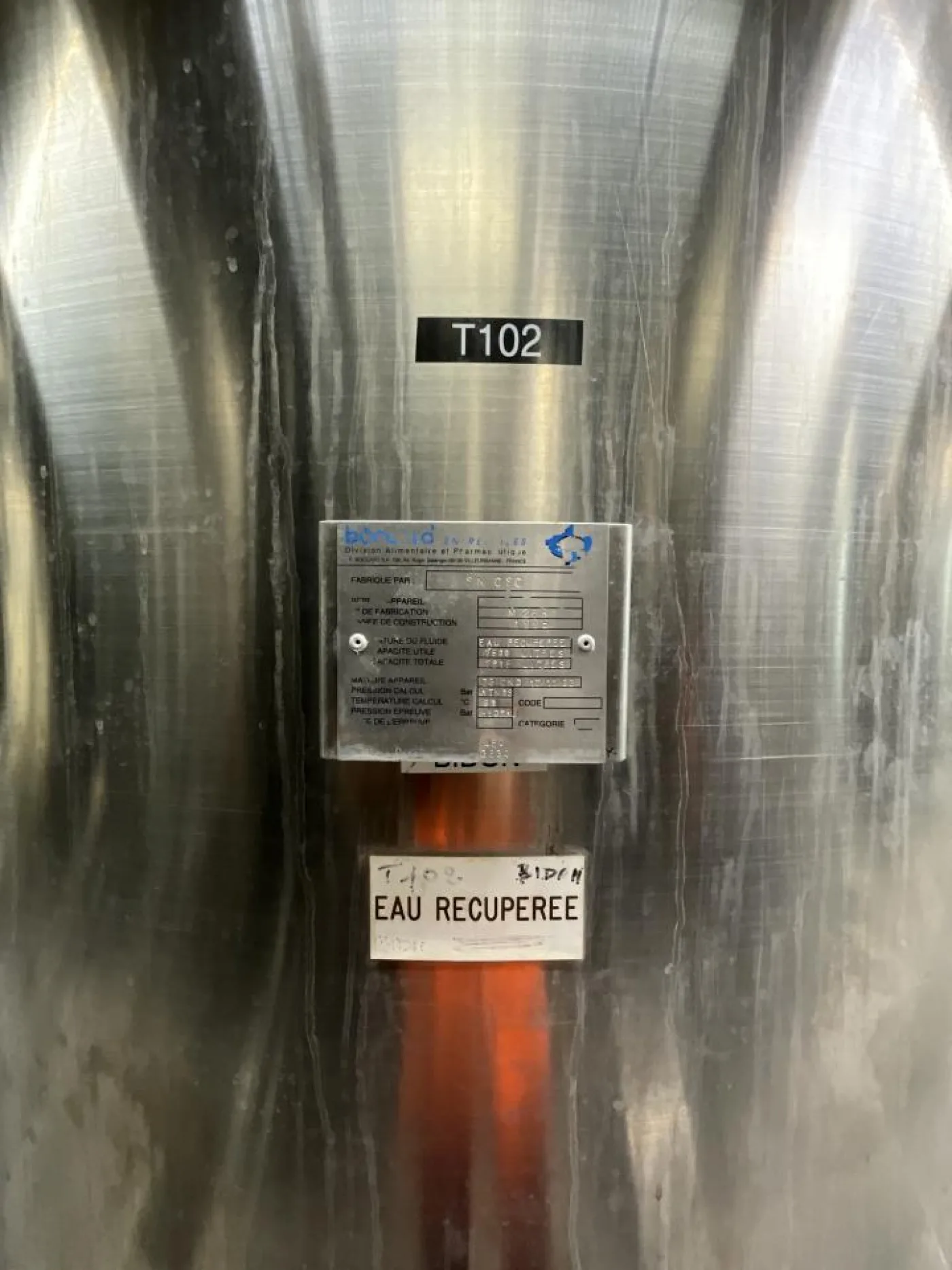 1996 Boccard Boccard 7500 Litre Stainless Steel Vertical Recovered Water Storage Tank - S - 6