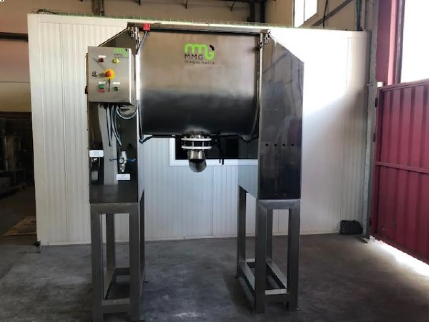 Mezcladora de bandas 500 litros acero inoxidable de válvula manual y estructura soporte NUEVO - 1