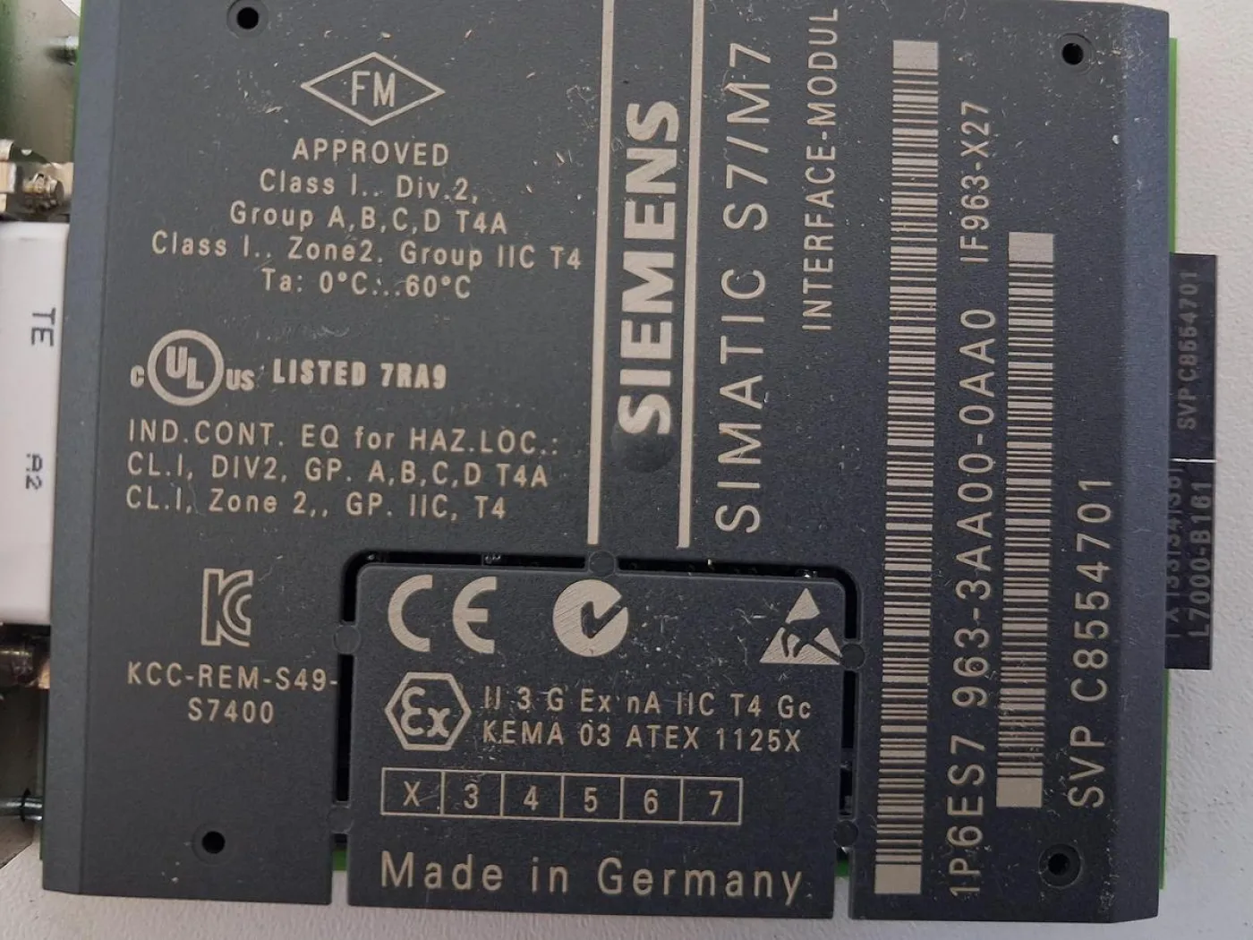Siemens SIMATIC S7 IM7 Interface Module 6ES7963-3AA00-0AA0 - 4