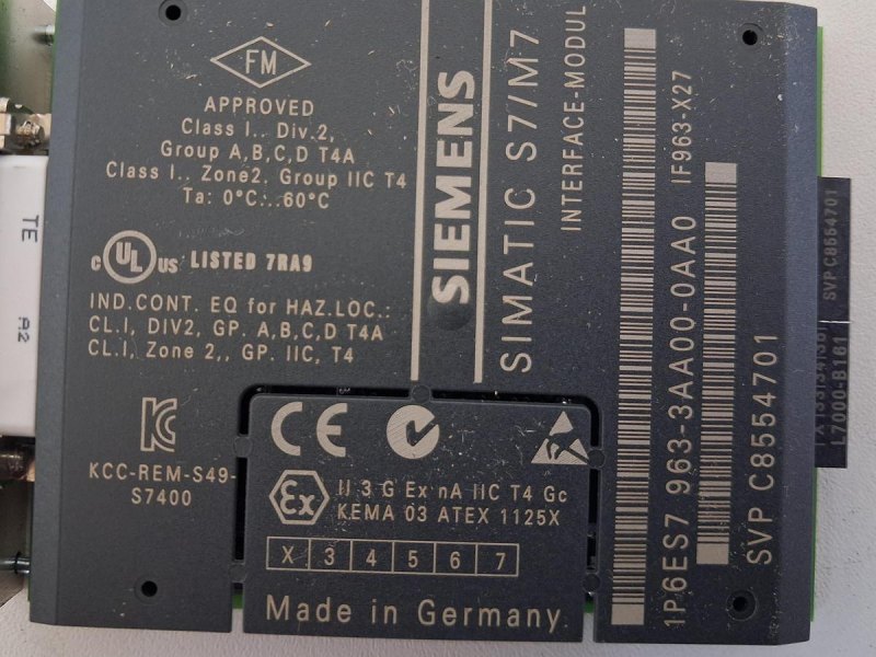 Siemens SIMATIC S7 IM7 Interface Module 6ES7963-3AA00-0AA0