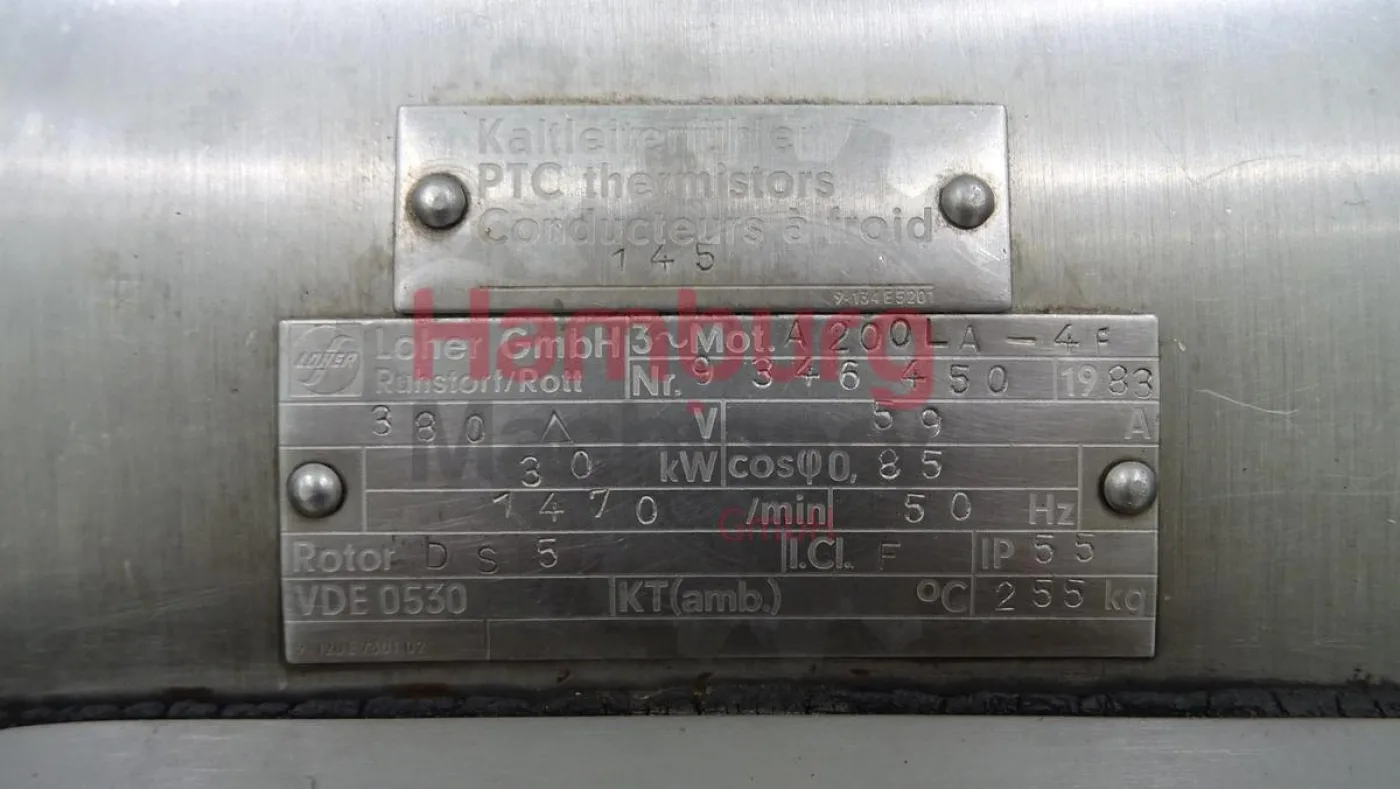 Motor with stainless steel motor cover - Loher GmbH - 30 kW - GEA Westfalia SAMM 20006 - 7