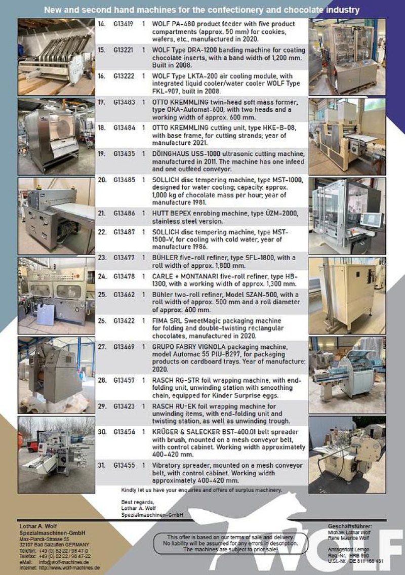 Gebrauchtmaschinen Liste