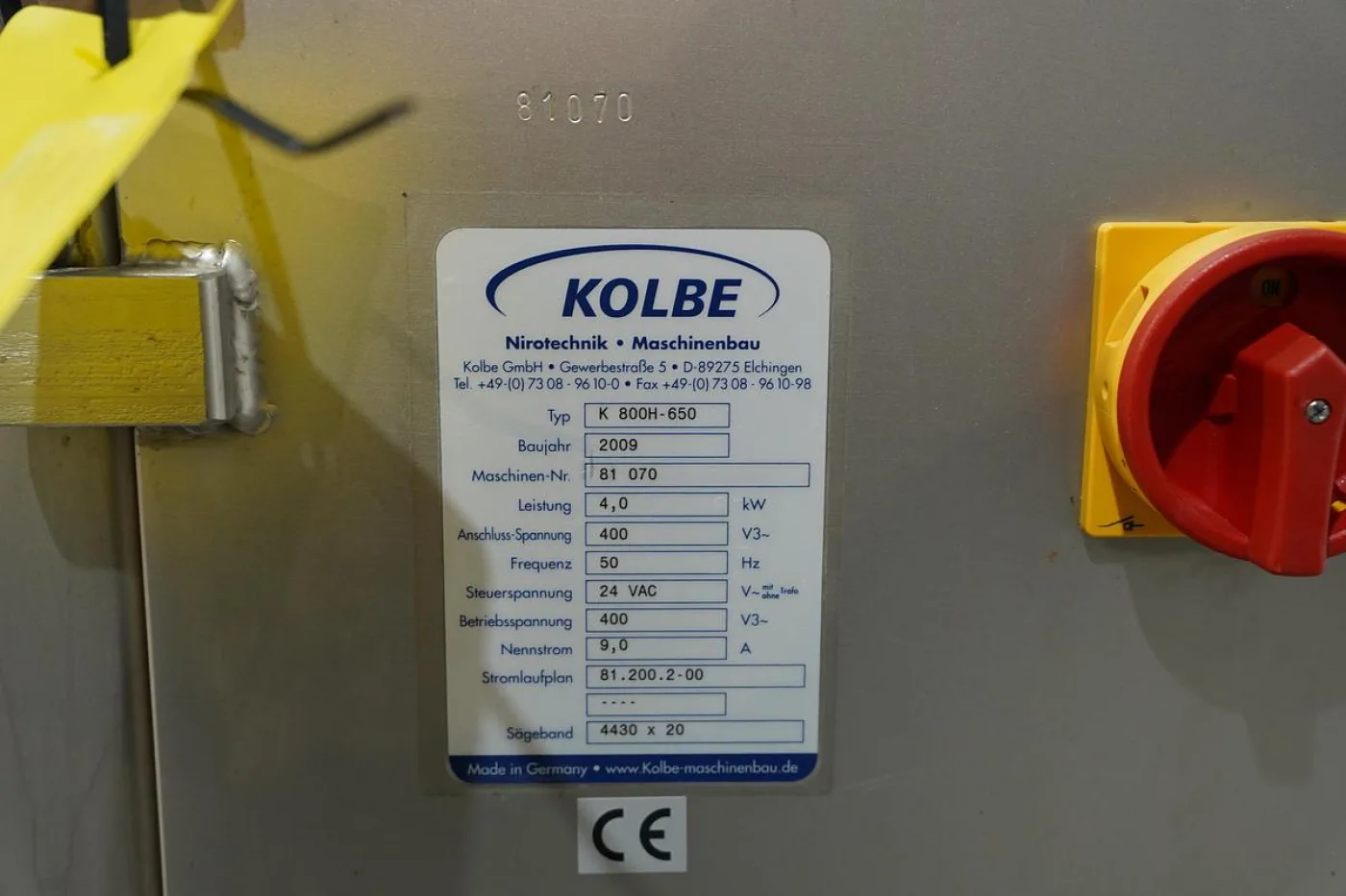 2009 Kolbe Bandzaag K 800H - 650 - 5