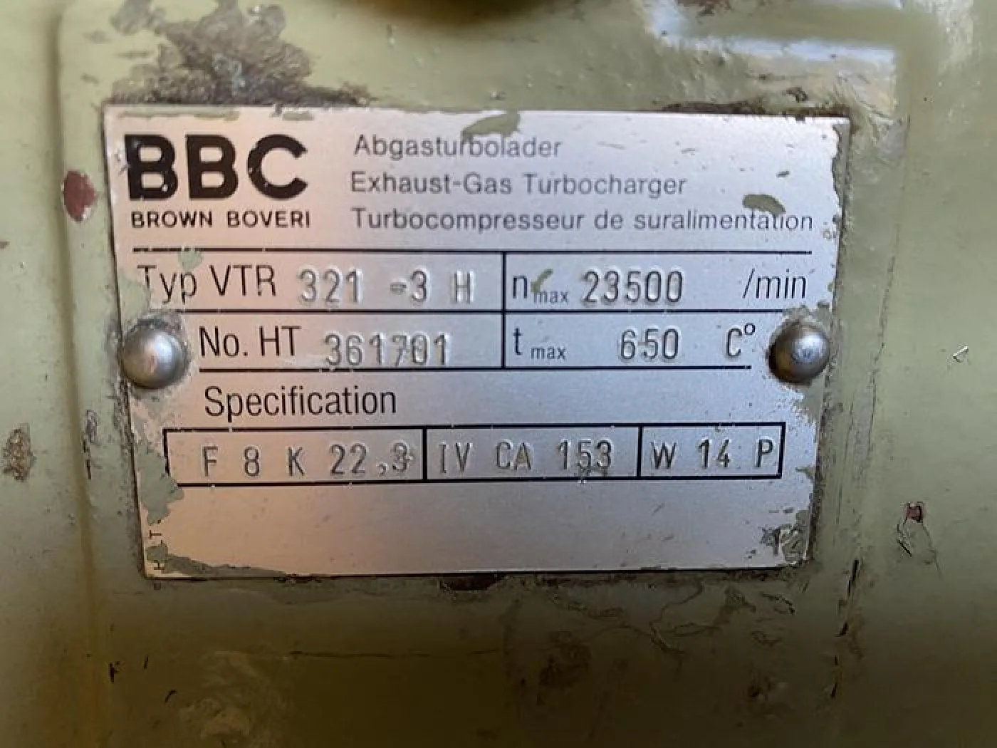 BBC VTR 321-3H TURBOCHARGER NEW UNUSED - 3
