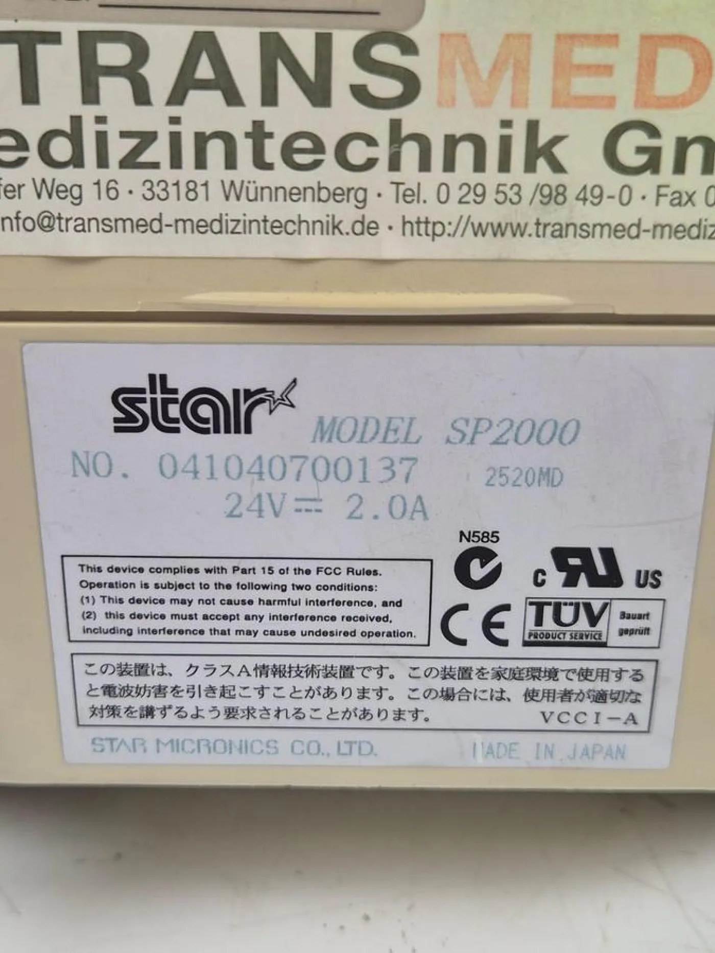 Transmed Star SP2000 Dot matrix impact printer - 6