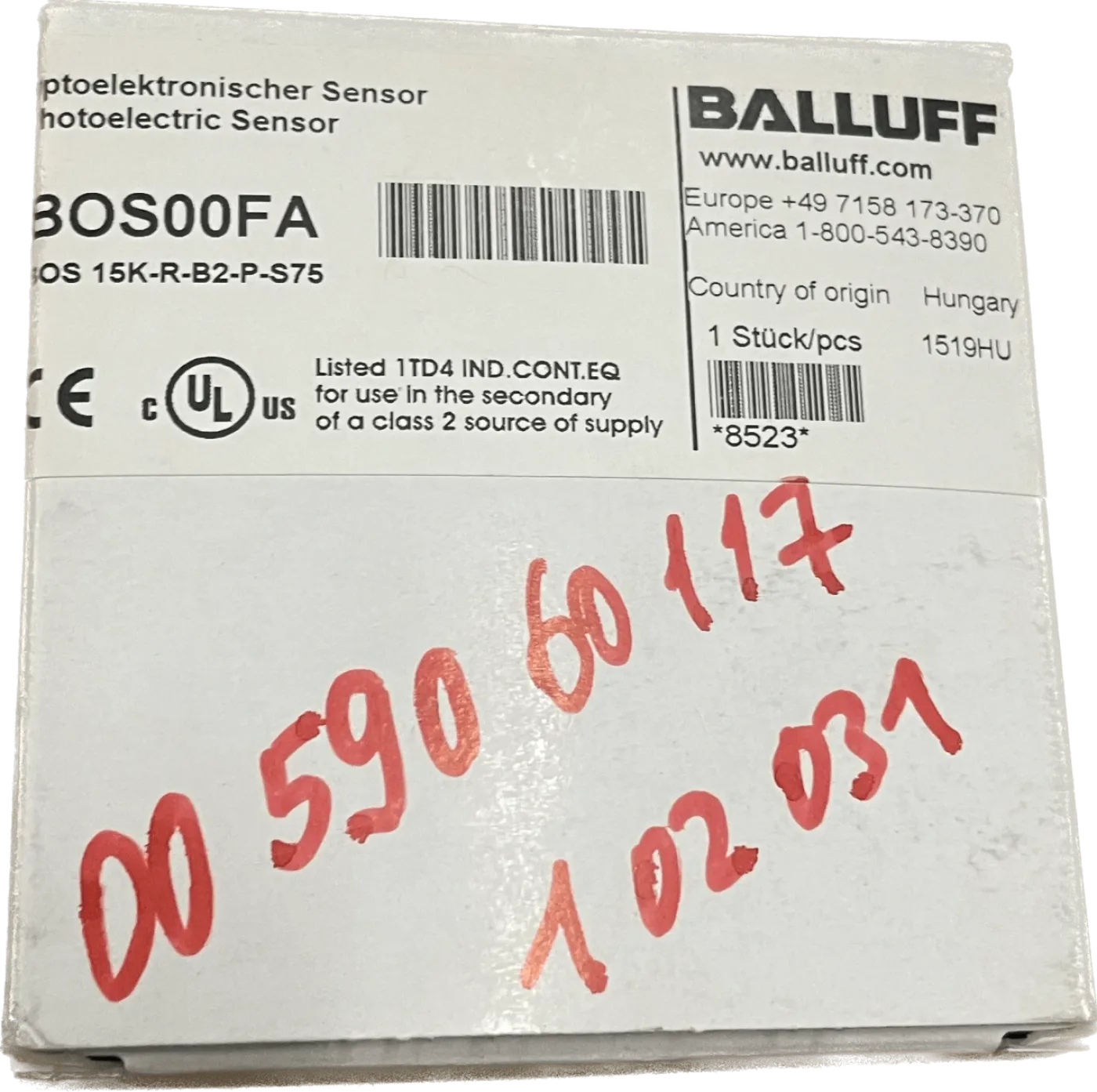 BALLUFF Reflextionslichtschranke BOS 15K-B2-P-S75 - 1