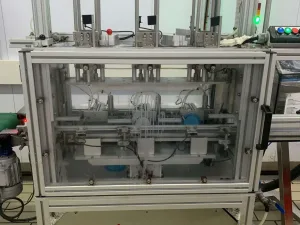 USED MECAPACK M 2003 1488 AUTOMATIC SEALING MACHINE WITH POT DOSER AND LID PUTTER
