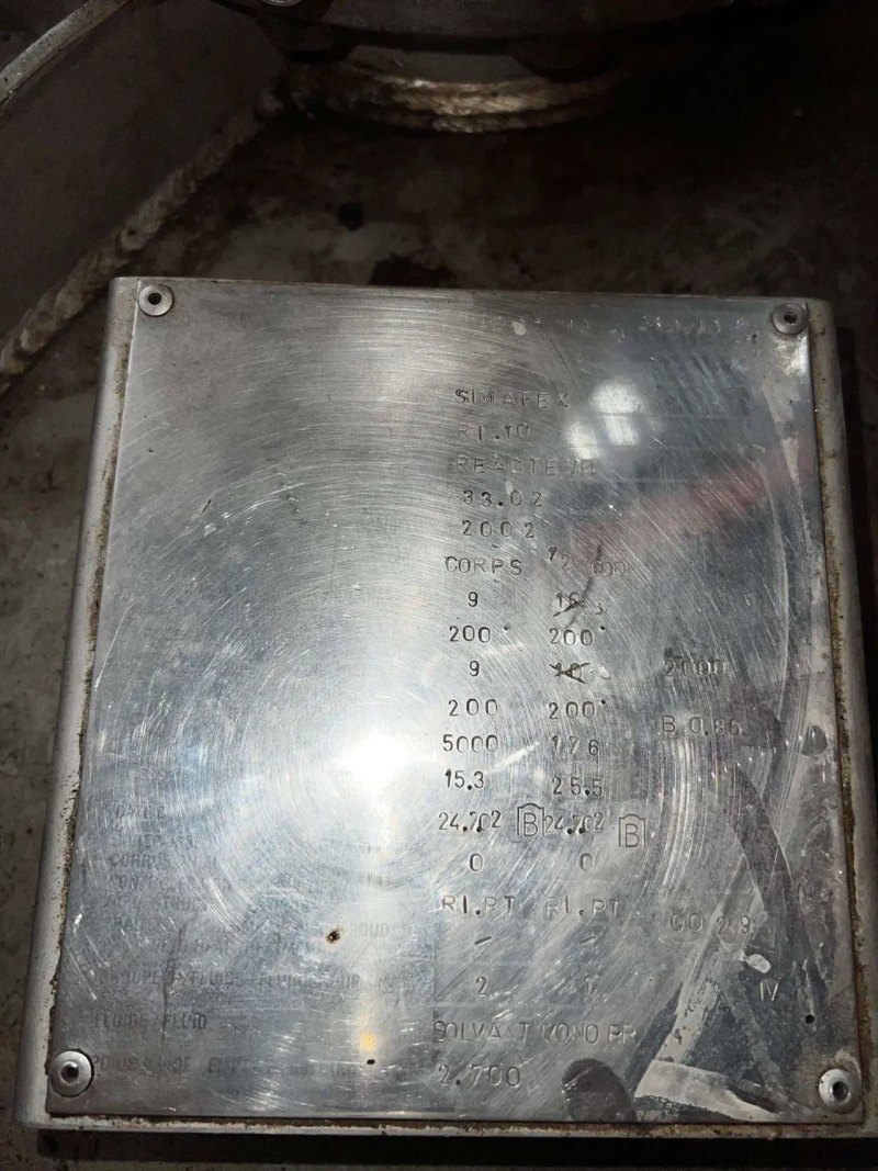 USED 6000 LITRES STAINLESS STEEL 316L REACTOR WITH HALF-COIL, HEAT-INSULATED AND AGITATION