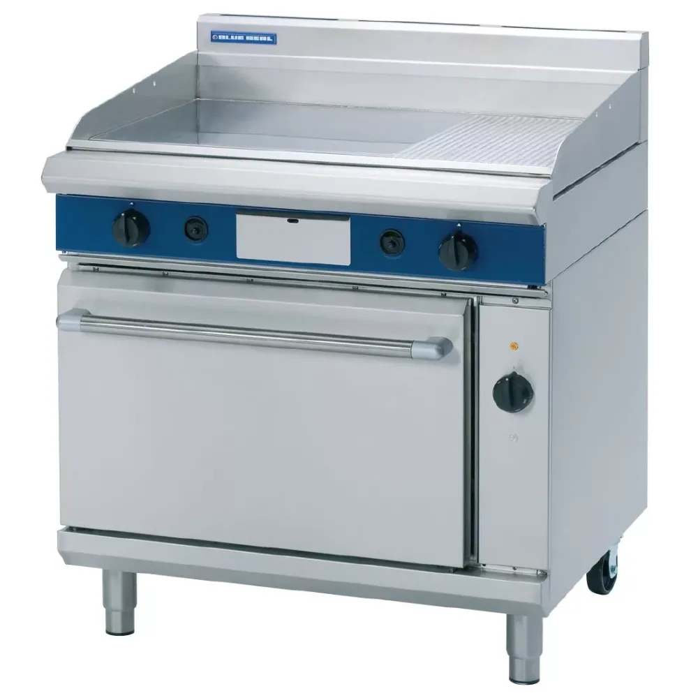 Blue Seal Evolution LPG 1/3 Ribbed Griddle Electric Convection Oven 900mm GPE56/L - islandcatering