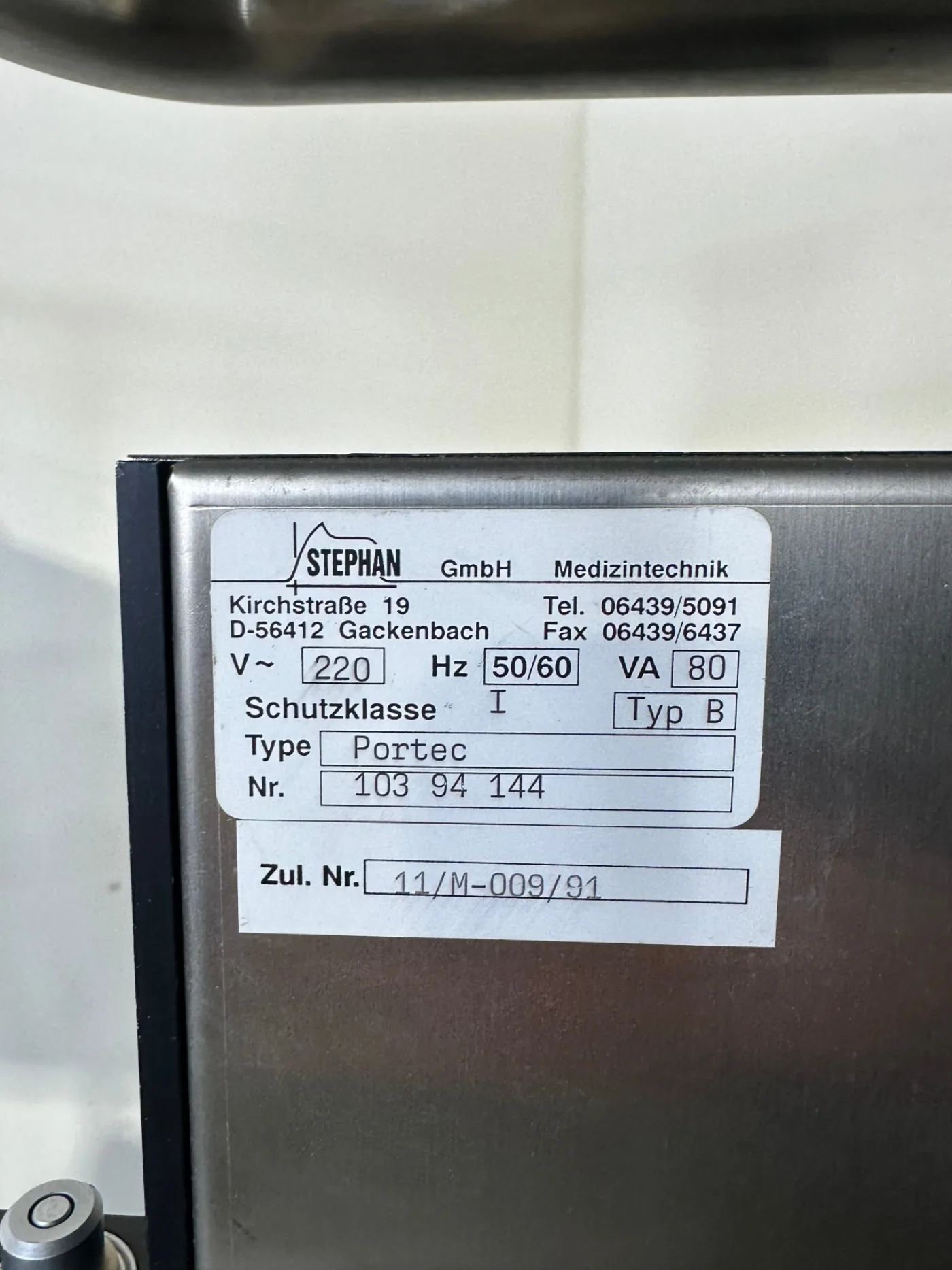 Stephan Portec GME 3 Narkosegerät mit o2 Monitor und Fahrwagen - 5