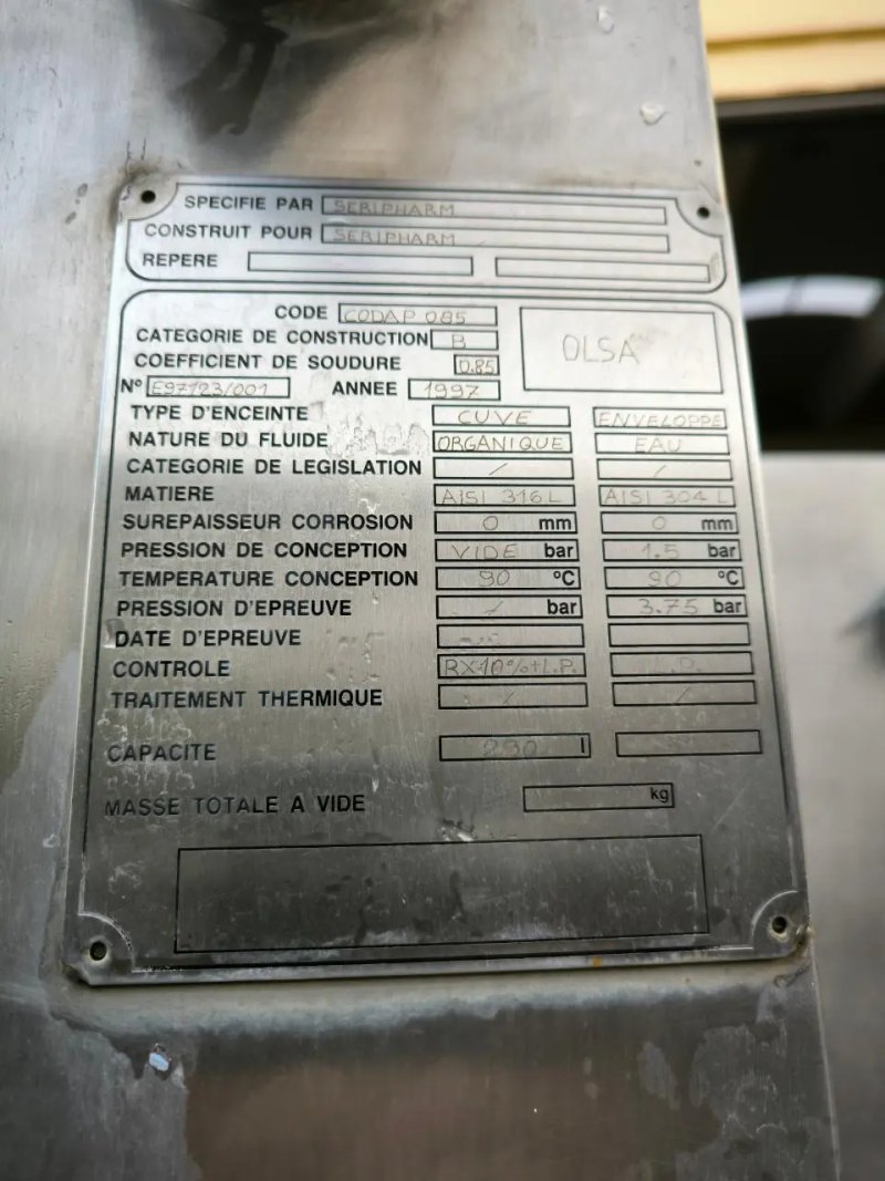 OLSA VACUUM STOVE STAINLESS STEEL 304/316