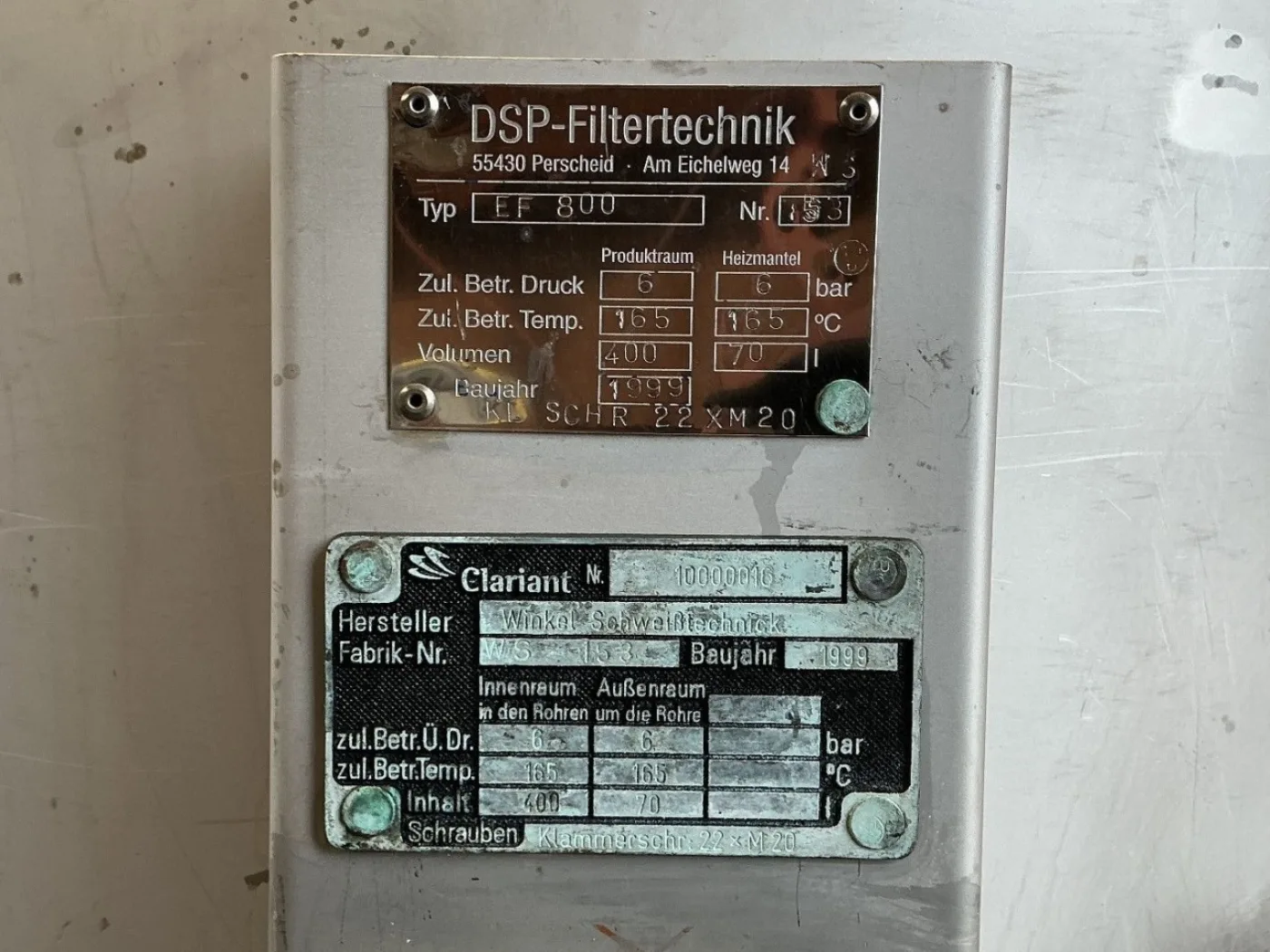 DSP EF 800 (0,5 m2 , jacketed) - Nutsche filter - 3
