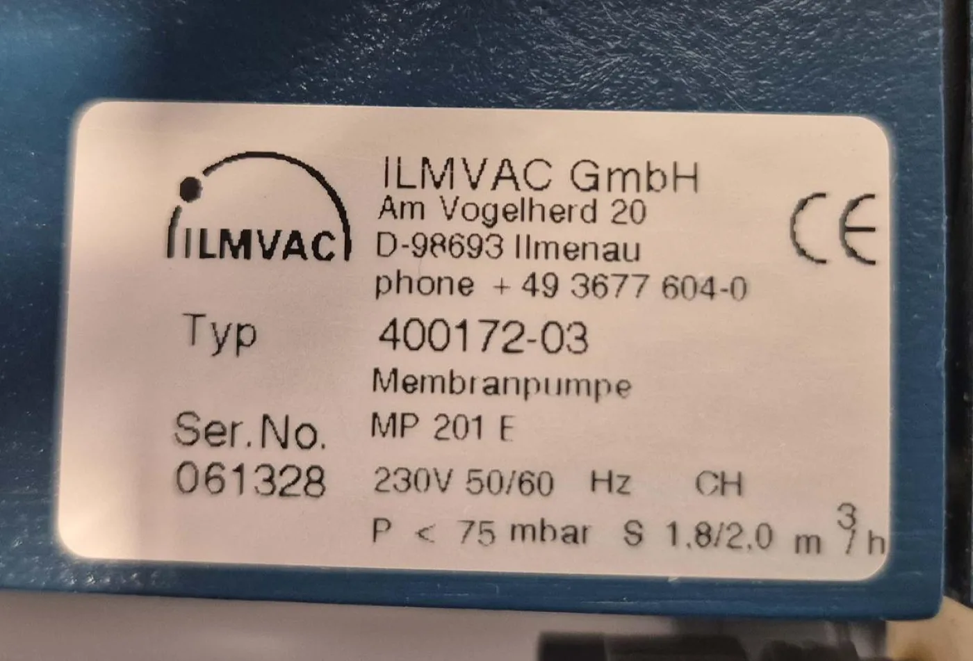 ILMVAC GmbH Membran Pumpe - MP 201 E - 6
