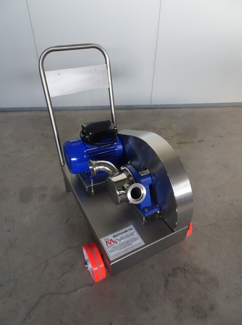 PUMP – ELECTRIC PUMP IN STAINLESS STEEL WITH FOOD NEOPRENE IMPELLER MOD. EURO 50 ONE SPEED WITH REDUCTION PULLEY SINGLE PHASE 220 VOLT NEW MACHINE