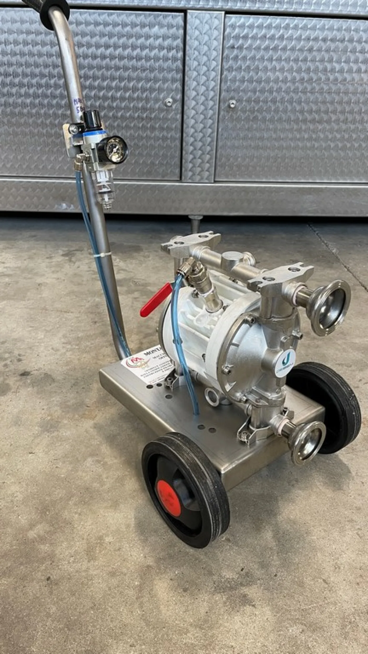 PNEUMATIC DOUBLE DIAPHRAGM PUMPS POWERED BY COMPRESSED AIR, SELF-PRIMING, ENTIRELY IN AISI 316 STAINLESS STEEL, NEW MACHINES - 2
