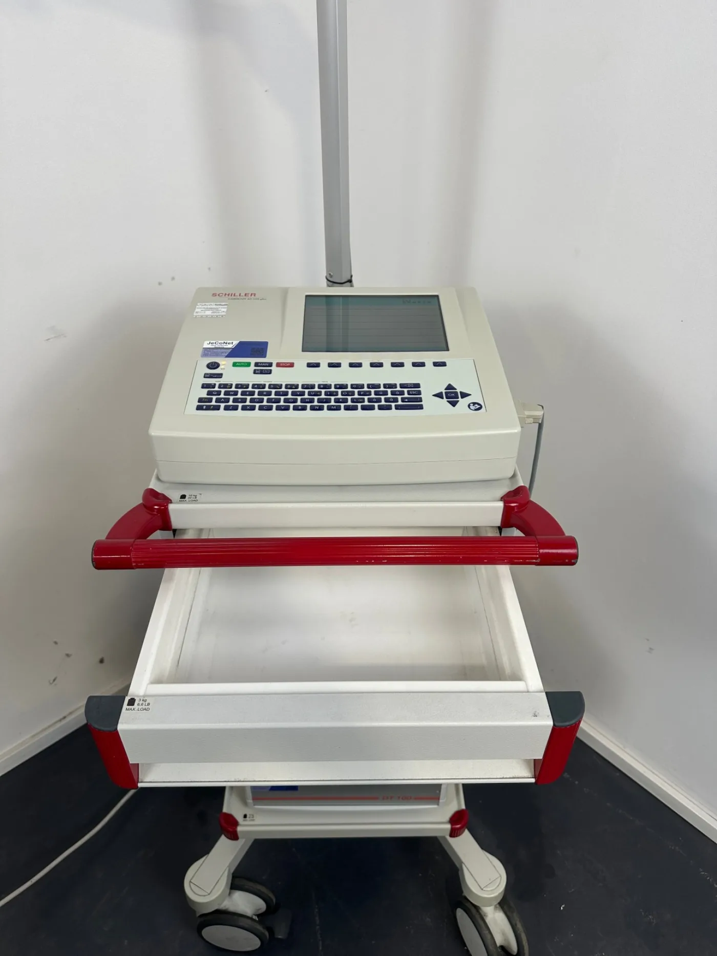 Schiller Cardiovit AT-102 Plus EKG Schreiber & Sauganlage Strässle DT100 inkl. Fahrwagen - 5