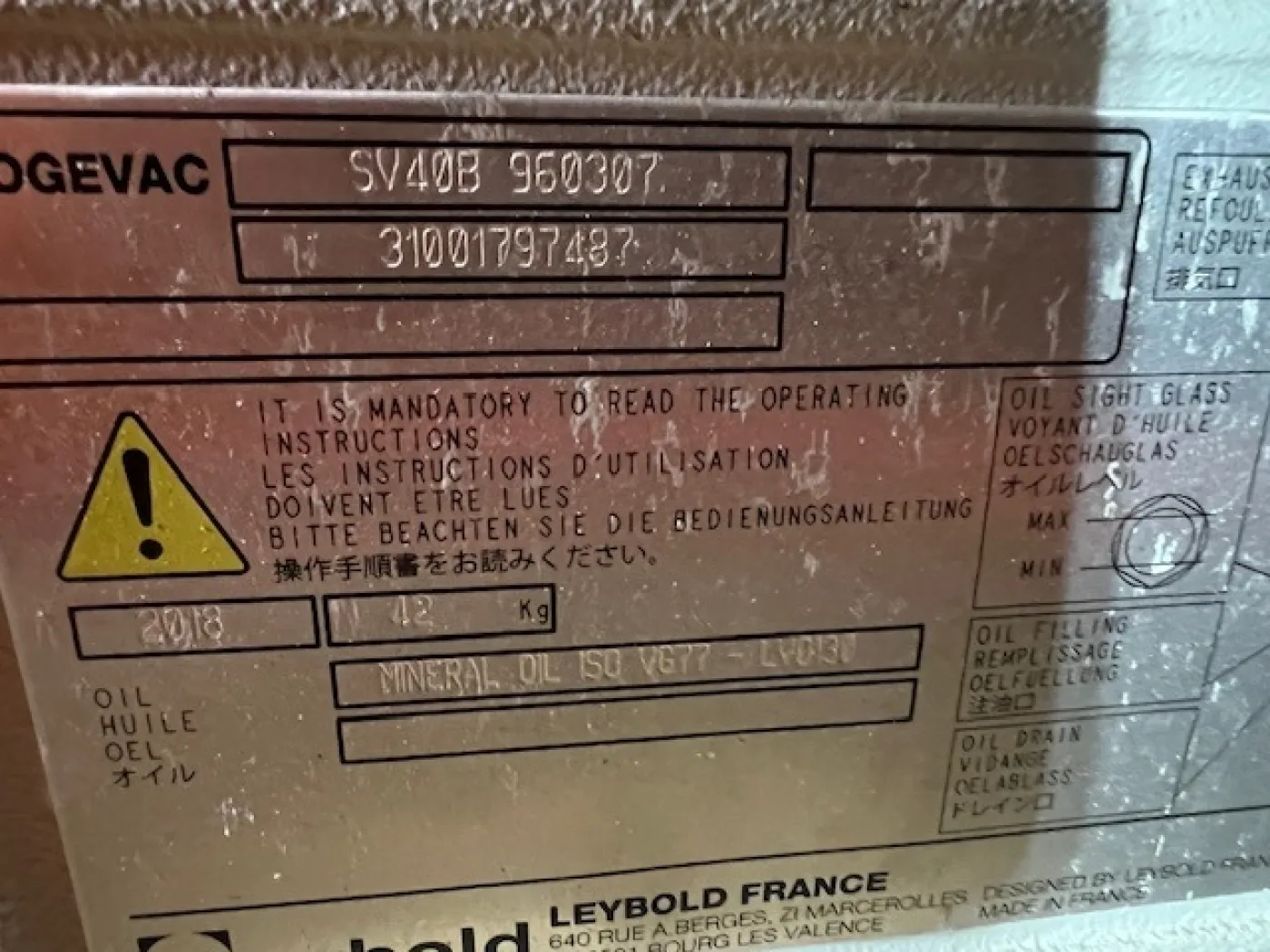 Leybold Vacuum Pump - 5