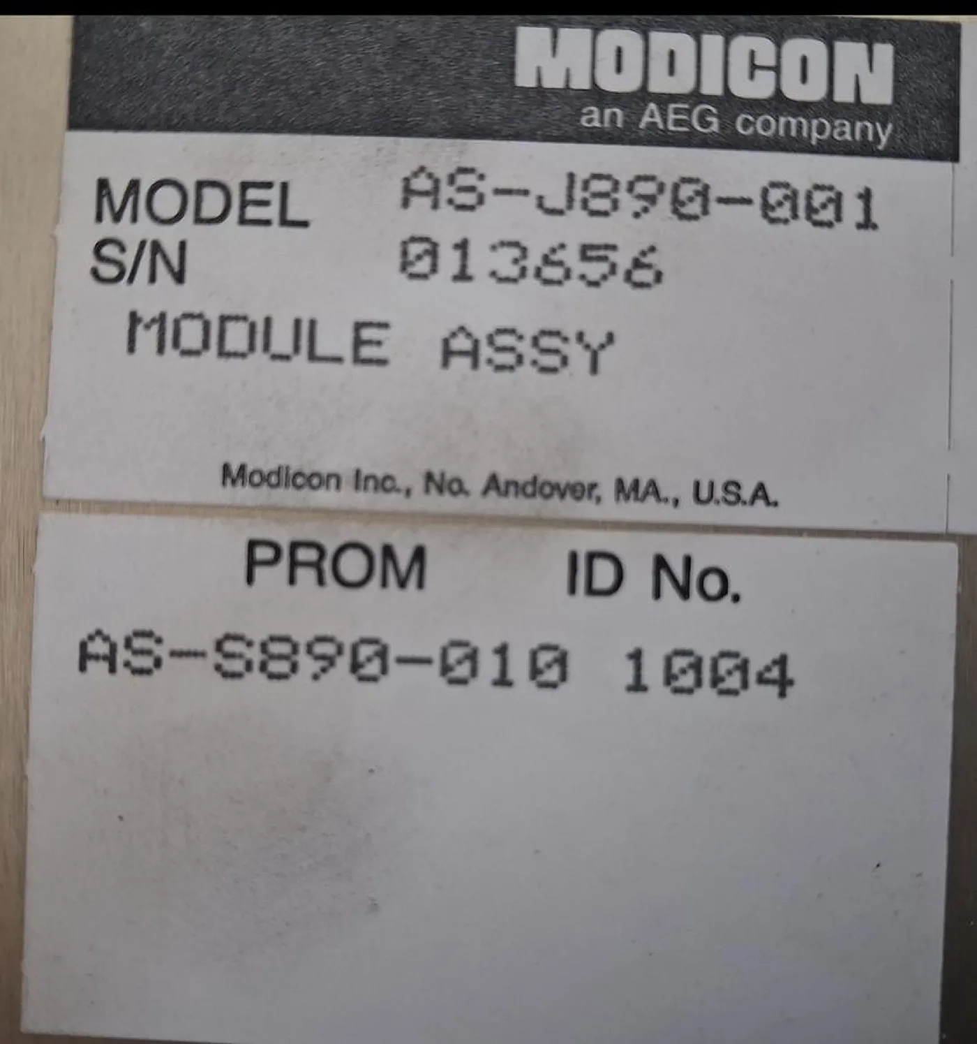 Modicon AS-J890-001 Module Assembly - 7