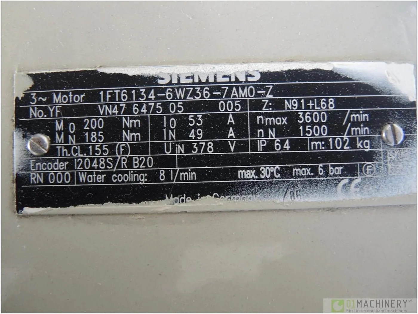 SIEMENS 1FT6134-6WZ36-7AMO-Z AI3169 - 5