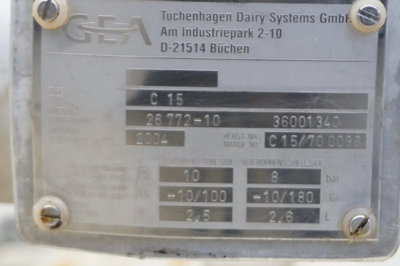 GEA Tuchenhagen C15 - Shell and tube heat exchanger - 5