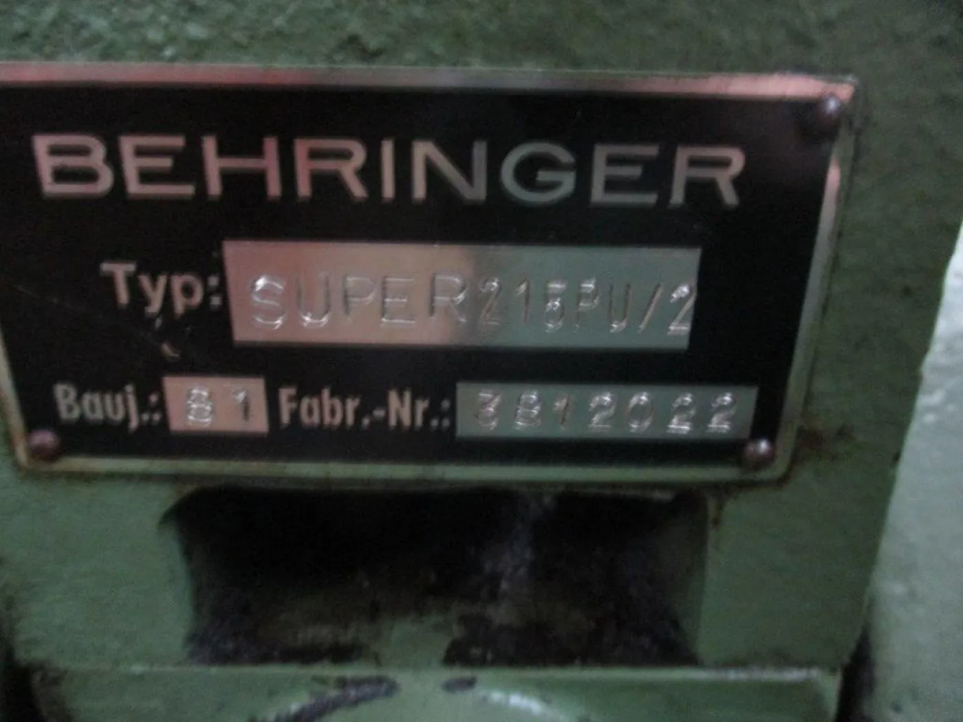 Super 215 PU 2 BEHRINGER 1981 - 4