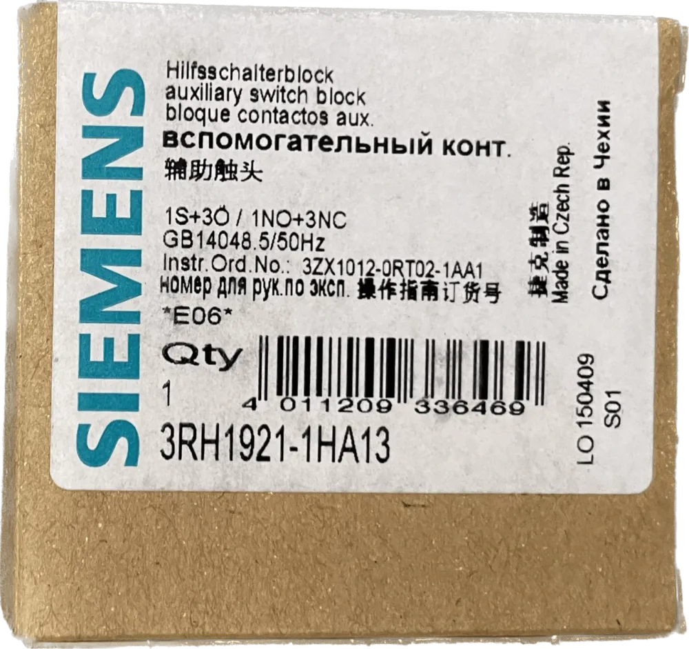 Siemens Hilfsschalterblock 3RH1921-1HA13