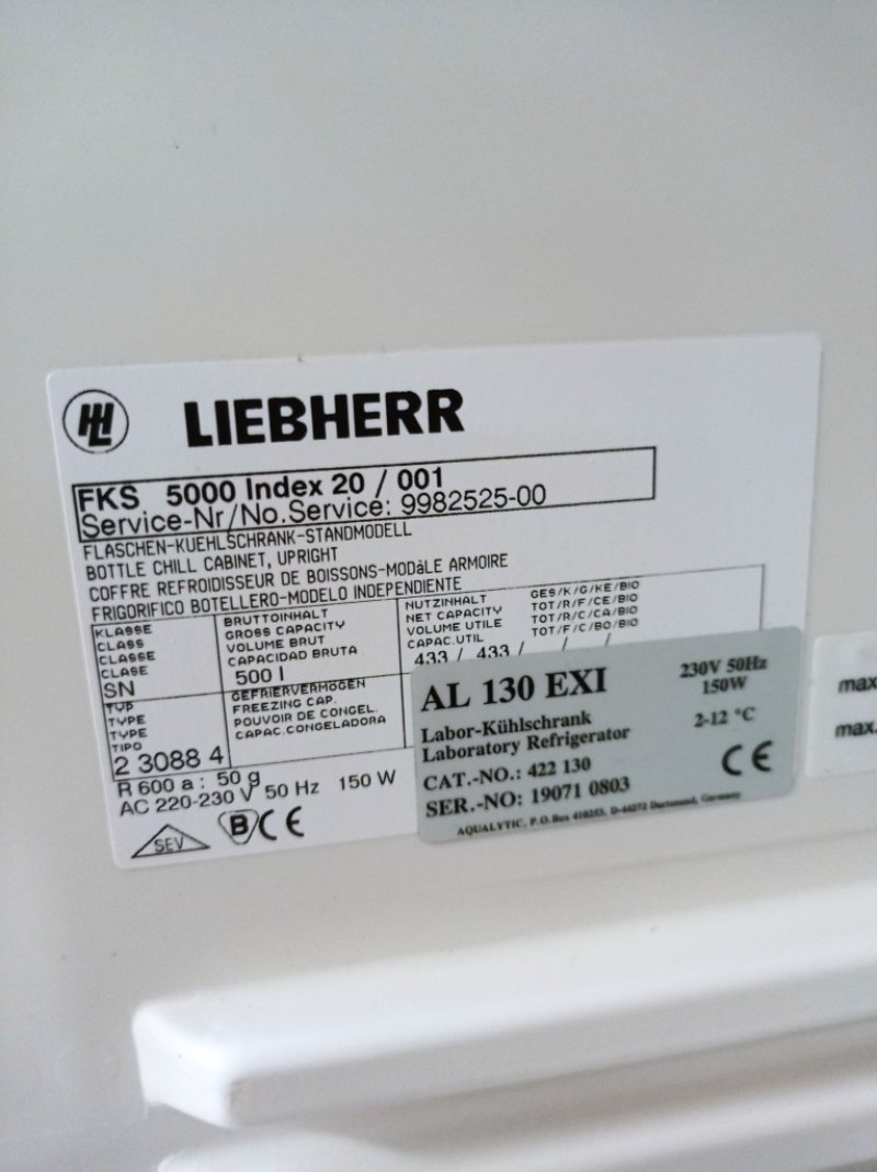 ARMADIO TERMOSTATICO – LIEBHERR – MOD. AQUA LYTIC