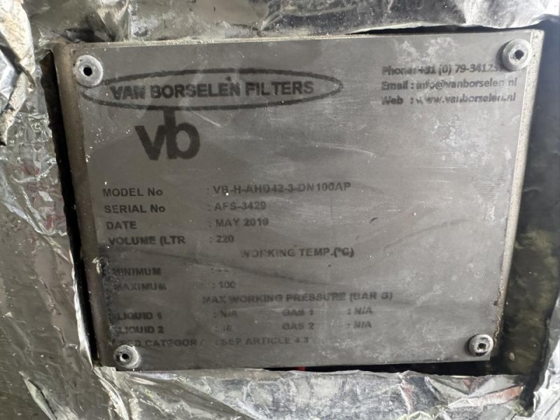2019 Van Borselen 5 µm candle filter (old dimer filter housing) - S-1271