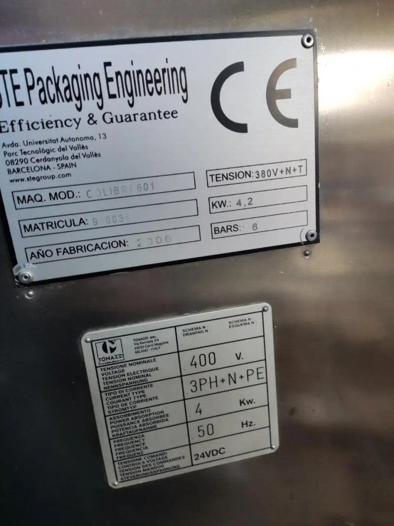 USED TONAZZI COLIBRI 601 TUBE FILLING AND CLOSING MACHINE