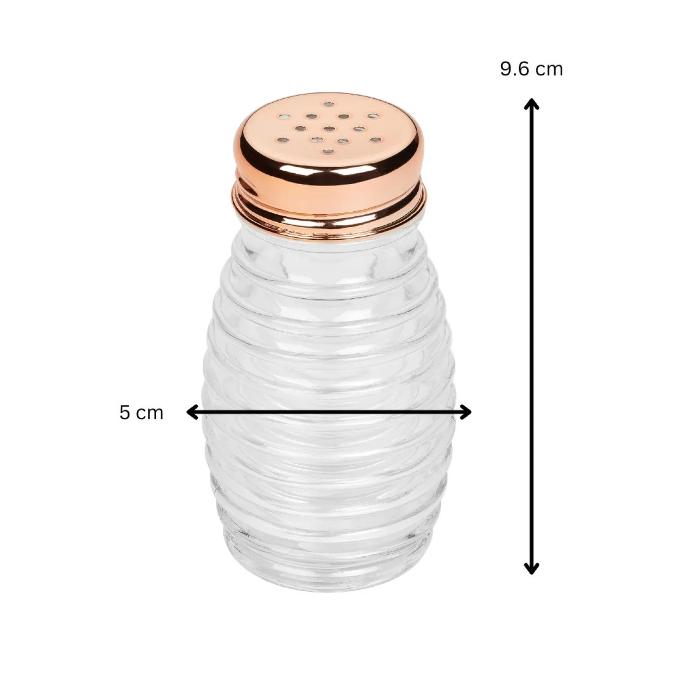 Tala Glass Salt & Pepper Shaker • 85ml • Rose Gold Lid • 12 Per Pack - islandcatering - 3
