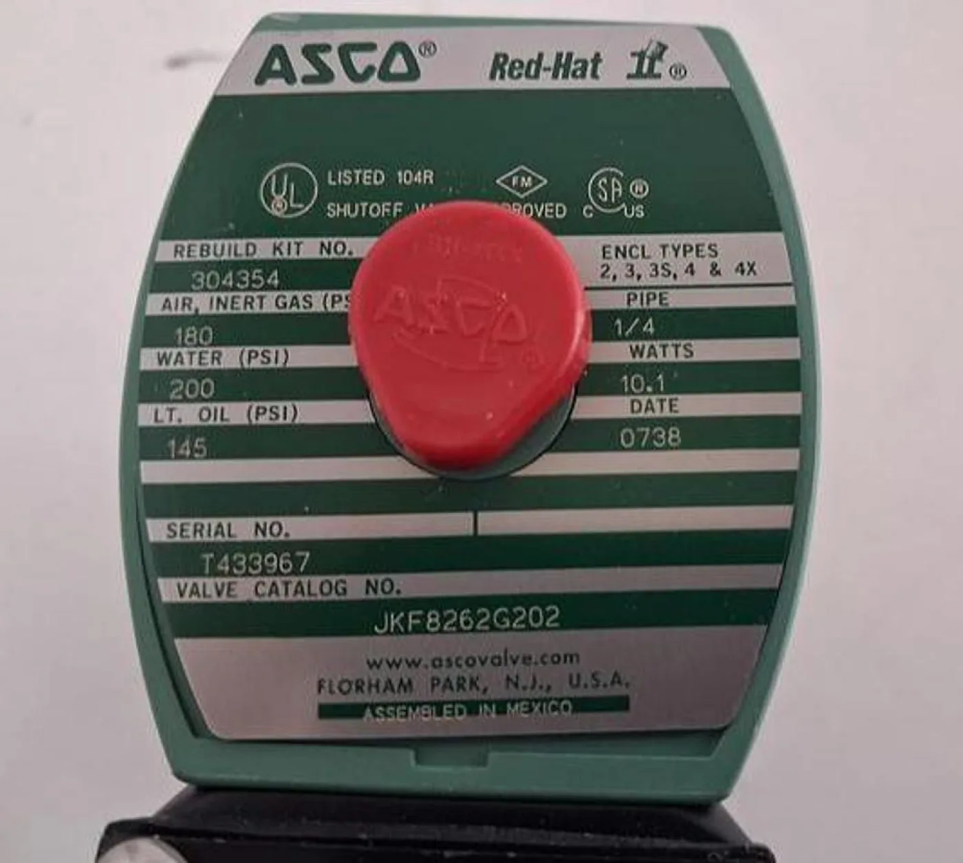 ASCO RedHat II Magnetventil 1/4" Messing 2/2-Wege - 6